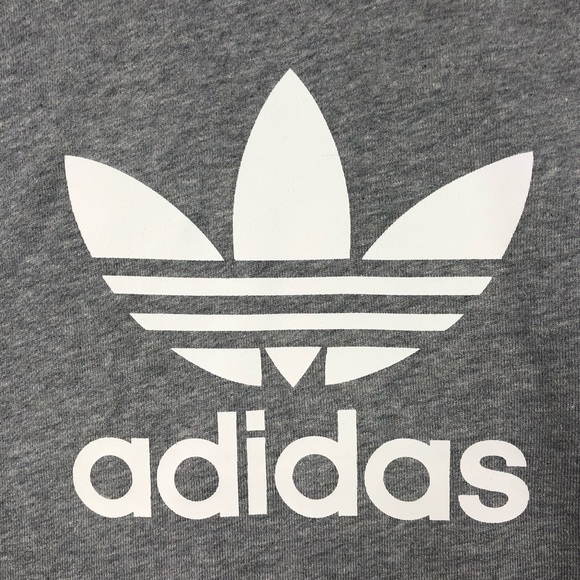 Adidas Trefoil Gray Pullover Hoodie Sweatshirt - Picture 10 of 13